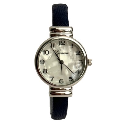 Olivia Pratt Faux Leather Thin Bangle Women Watch