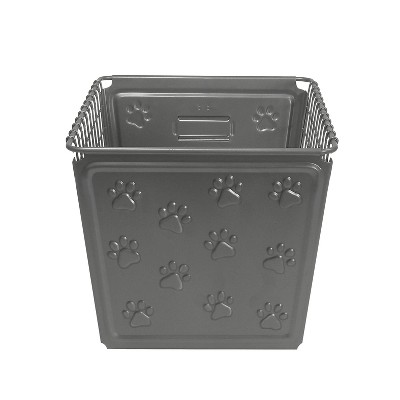 Vintage-Inspired Square Pet Supply Storage Basket in Dark Gray