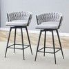 Lirago Two Sets of Swivel Bar Stools with Cotton-Linen Cushions & Electroplated Metal Frames-Rotatable Design for Restaurant,  Bar & Living Room, Gray - 2 of 4
