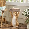 23.75" Concrete Corneu Outdoor Rabbit Garden Statue - White and Brown - Christopher Knight Home - image 2 of 4
