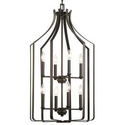 Bronze Mini Cage 8-Light Candelabra Chandelier