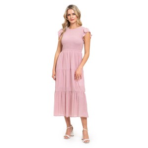 August Sky Women`s Smocked Tiered Dress_(RDC2013-A_Pink_Medium) - 1 of 4