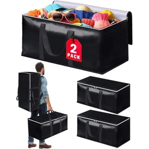 Heavy-Duty & Extra Capacity Moving Bags with Backpack Straps, Storage Totes with Double Zipper & Strong Handles - 1 of 4