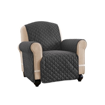 Collections Etc Ultra Reversible Furniture Cover Protector Chair Slate Grey/Silv