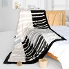Slickblue Comfortable Patchwork Stripes Throw Blanket, 61x86.6 Inches, Faux Fur Front, Perfect for Home, Travel & Gifts - 2 of 3