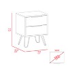 Gulches Nuvo Nightstand,Two Drawers, Hairpin Legs for Bedroom Living Room Bedside Furniture - 3 of 4
