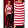 INSPIRE CHIC Men's Regular Fit Short Sleeve Crew Neck Casual Striped T-Shirt - 4 of 4