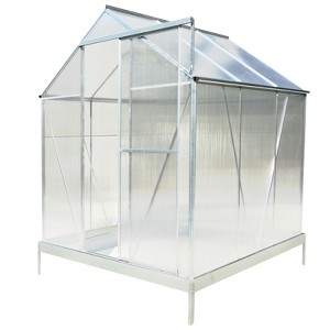 CAVINAS 6.3'*4.2'*7' Durable Polycarbonate Greenhouse Walk-in Greenhouse Kit with Rain Gutter for Backyard - 1 of 4