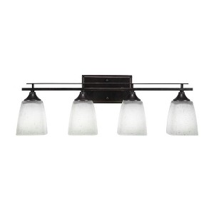 Toltec Lighting Uptowne 4 - Light Vanity in  Dark Granite with 4.5" Square White Muslin Shade - 1 of 1