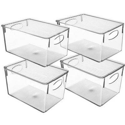 Sorbus Large Plastic Storage Bins with Lids - for Kitchen Organization, Pantry/Storage Organizers, Fridge Organizer - Clear Storage Bins