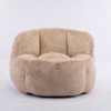 Homy Casa Oversized Faux Fur Bean Bag Chair, Cozy Floor Seat for Bedroom, Dorm & Living Room, Brown+Dark Pink - 4 of 4