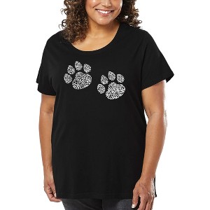 LA Pop Art Women's Word Art T-shirt - Meow Cat Prints - 1 of 4