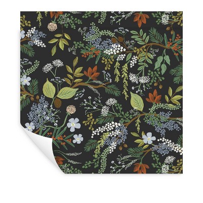 Juniper Forest Black Botanical Peel and Stick Wallpaper