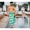 HAPPY BAY Men's Holiday Pareo Standard Swimsuits Elegant Vacation Summer Sarong Swimwear Long Swim Beach Wrap for Men One Size Blue, flamingo - 4 of 4