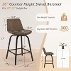 Arceso 360 Swivel Bar Stools Set of 3 for Kitchen Island, 26" Counter Height with Enlarged Faux Leather Seat - 2 of 4
