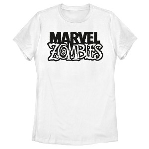 Women's Marvel Zombies Gray Grayscale Logo T-Shirt - 1 of 4