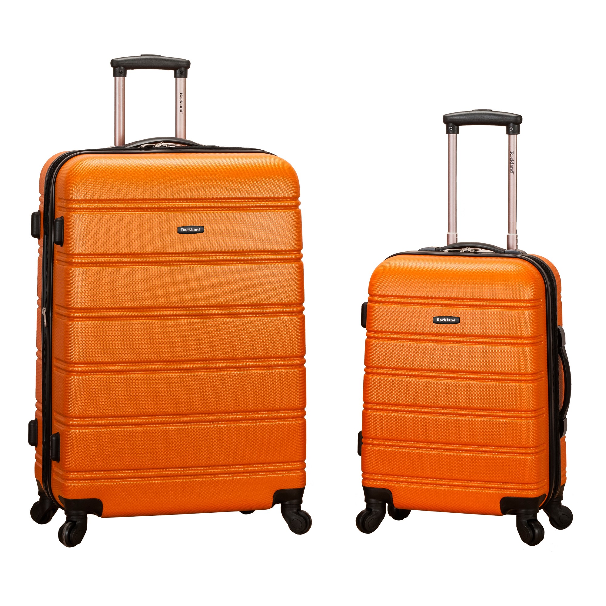 Rockland Melbourne 2pc Expandable ABS Spinner Luggage Set - Orange