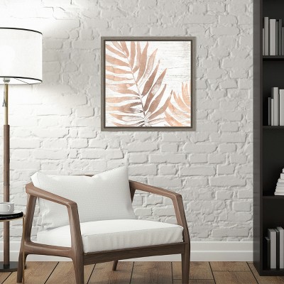 Neutral Palm Fossil II Light Brown Canvas Wall Art 16 x 16