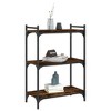 vidaXL Smoked Oak 3-Tier Bookcase - Engineered Wood and Metal Frame - Space-Saving Home Decorative Bookshelf - 3 of 4