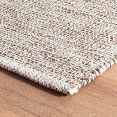 Marled Brown and Ivory Handwoven Cotton Runner Rug 2.5 x 8