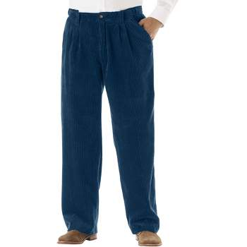KingSize Men's Big & Tall Expandable Waist Corduroy Pleat-Front Pants