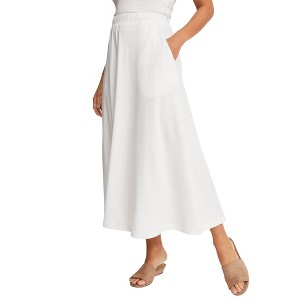 Jessica London Women's Plus Size Soft Ease Midi Skirt - 1 of 4