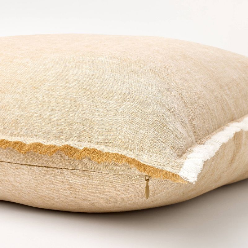 Oversized Reversible Linen Square Throw Pillow Dark Tan - Threshold&#8482; designed with Studio McGee, 5 of 6