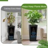TUYOHW Set of 2 Tall Planters for Plants, 24" Tapered Tall Planters with Tray for Porch, Patio, Backyard, Large Planters for Outdoor Indoor Plants - 3 of 4