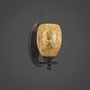 Toltec Lighting Capri 1 - Light Sconce in  Dark Granite with 5" Gold Fusion Shade - 1 of 1