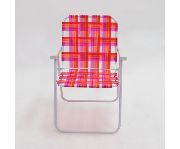 Outdoor Portable Beach Chair - Red Lattice - Evergreen