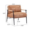 TiramisuBest Modern 27.56" Accent Chair with Plush Cushions, Wooden Armrests & Minimalist Metal Frame for Living, Bedroom, Office,Green - 4 of 4