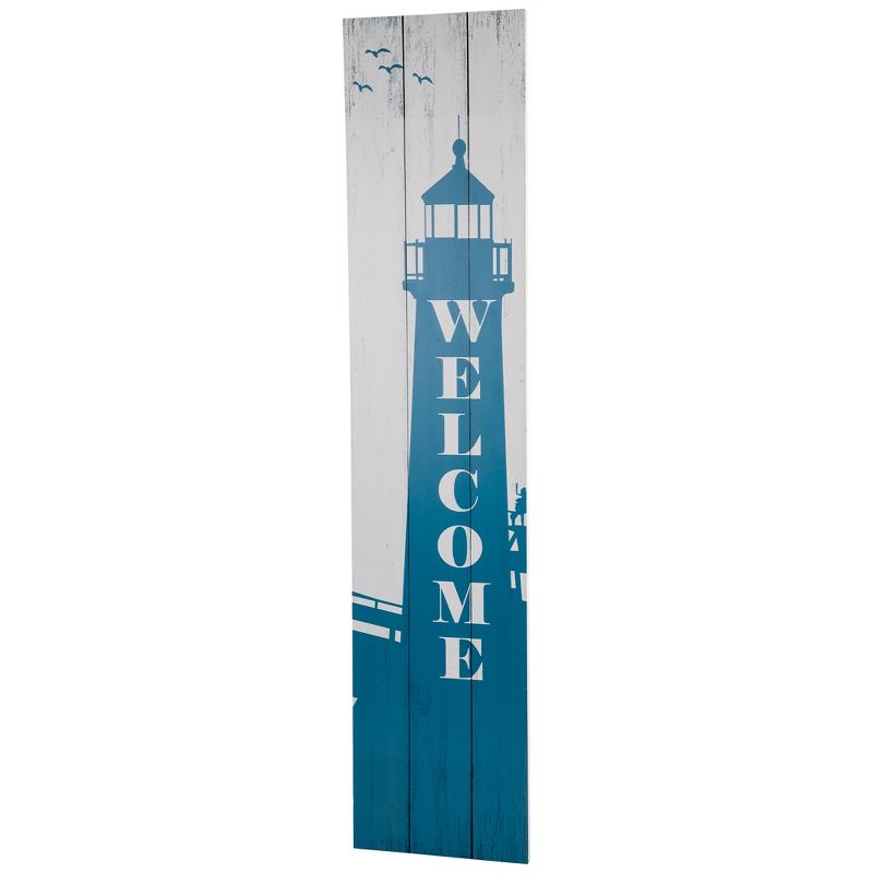 Northlight 35.75" Weathered Lighthouse "Welcome" Porch Board Sign Decoration, 3 of 6