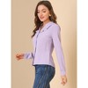 Allegra K Women's Swiss Dots Long Sleeve Button Front Ruffled Collar Shirt - 4 of 4