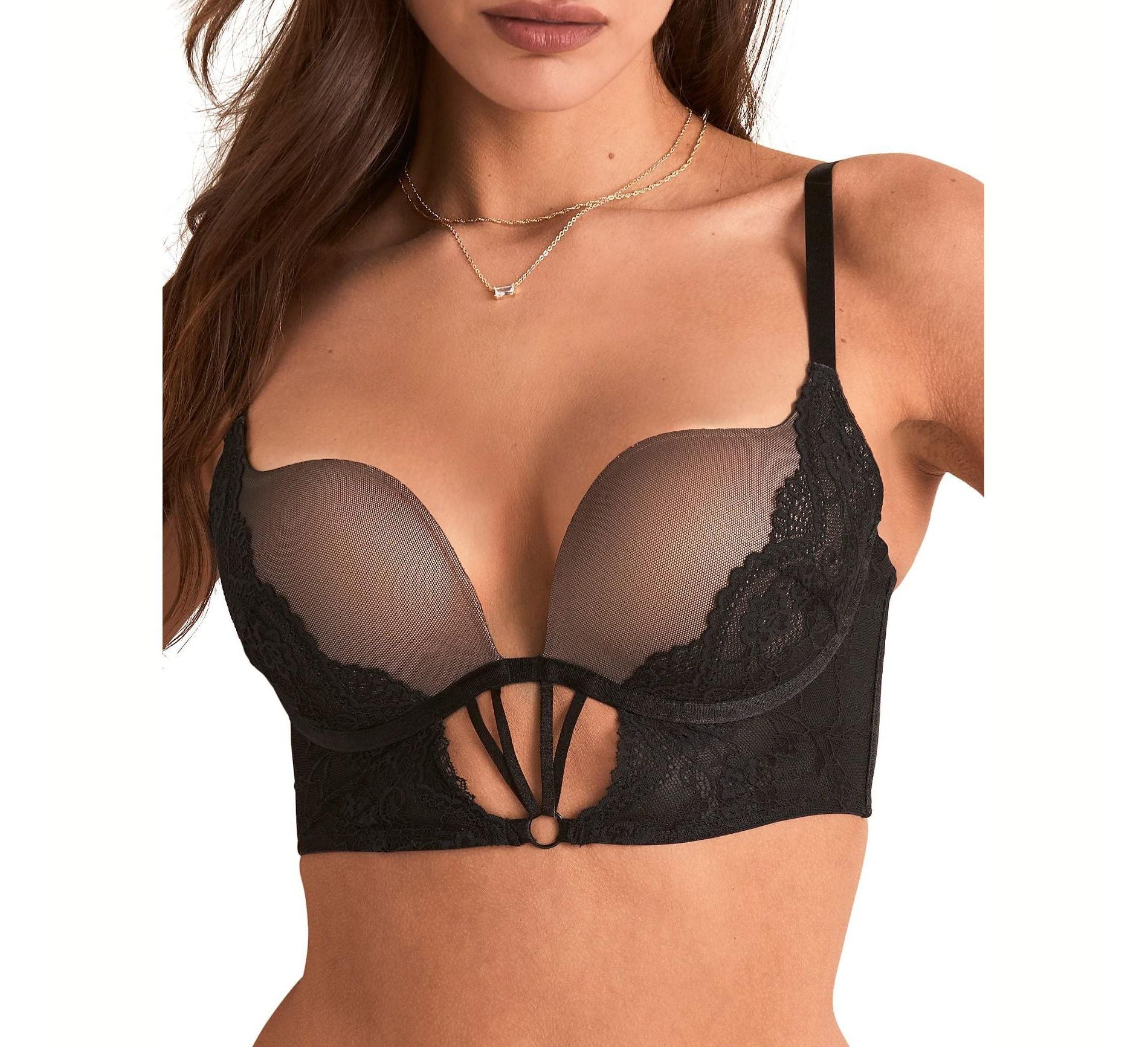 Adore Me Women's Skarlett Plunge Bra 34D / Jet Black.