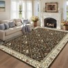 Machine Washable Area Rug Floral Printed Carpet Non Slip Stain Resistant Farmhouse Floor Cover Soft Low Pile Indoor Rugs for Bedroom Kitchen - 4 of 4