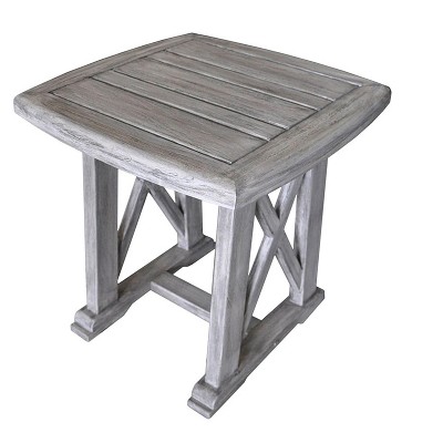 Courtyard Casual Driftwood Gray Teak Surf Side Outdoor End Table