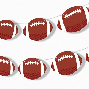 Big Dot of Happiness Football Garland Banner, The Big Game or Birthday Decorations Backdrop, 30 Feet of Cord, 15 Paper Football Shapes Double-Sided - 1 of 4