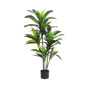 Artificial Dracaena Plant Fake Tree with Planter - Faux Yucca Tall Fake Floor Plant in Pot Artificial Trees for Home Office Living Room Decor Outdoor - 1 of 4