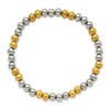Chisel Stainless Steel Polished Yellow IP-plated Sandblasted 6mm Beaded Stretch Bracelet - 3 of 4