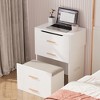 LOVSON Dresser with mirror and lamp, 3-in-1 dresser set, small dresser with 3 drawers, concealed stool, power outlet, for bedroom/living room - 3 of 4