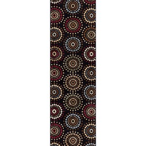 Well Woven Blossom Valley Floral Nature Modern Casual Abstract Retro Geometric Soft Black Area Rug - 1 of 4