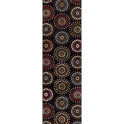 Well Woven Blossom Valley Floral Nature Modern Casual Abstract Retro Geometric Soft Black Area Rug - image 1 of 4