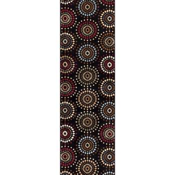 Well Woven Blossom Valley Floral Nature Modern Casual Abstract Retro Geometric Soft Black Area Rug