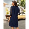 Womens  A Line Dress with Lace Braclet Sleeve V Neck Tunic Dress Mesh Sleeve Summer Basic Dress, Navy Blue - 2X - 2 of 4