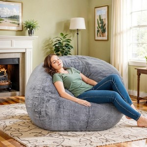 Hooseng Bean Bag Chair Large Bean Bag Chairs, with Fluffy Removable Spongefor, for Living Rooms, bedrooms, Study Rooms, and Offices - 1 of 4