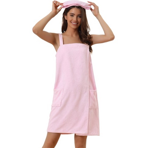 AllTopBargains 2 Pack Body Towel Wrap Womens Waffle Bath Spa Robe Adjustable Closure Bathrobe