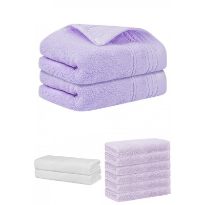 REGALWOVEN Striped Soft Absorbent Bathroom Cotton Towel Set 3 Pcs