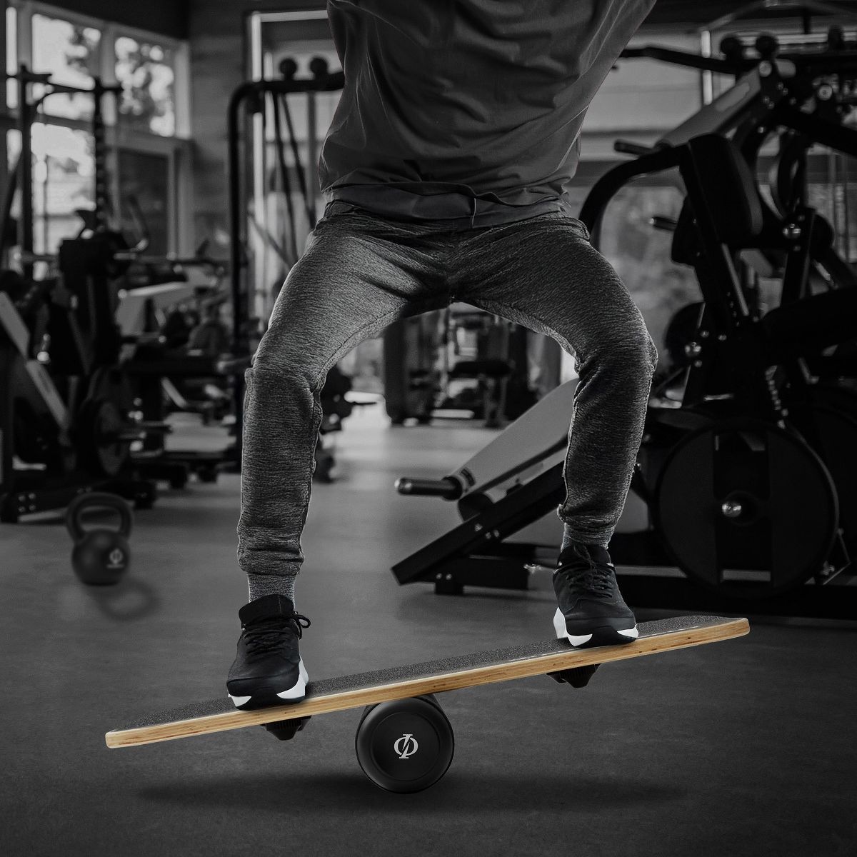 Philosophy Gym Balance Board - Wooden Balance Trainer with Adjustable Stoppers - thumbnail 6