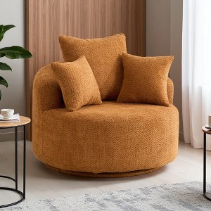 Crochet Yarn Swivel Compression Chair with Pillow - 1 of 4