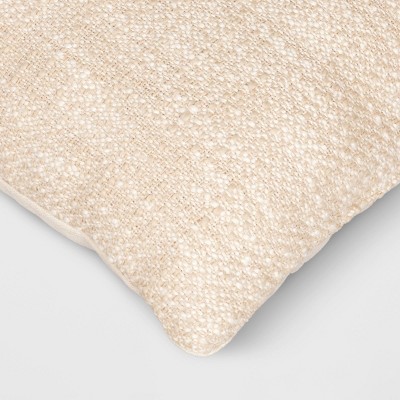 Khaki Textured Woven Cotton Square Throw Pillow